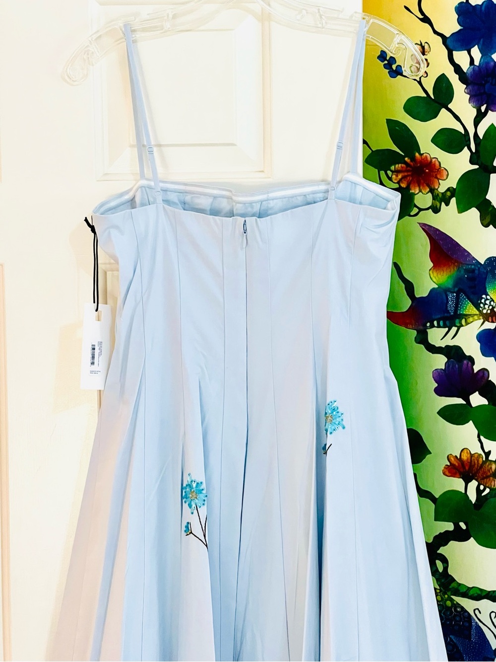 🌺🎉HP🎉🌺 NWT Staud Wylie Embroidered Midi Dress Dandelion Sky - Picture 14 of 16